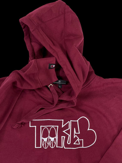 TOOKE Burgundy Big Logo Hoodie