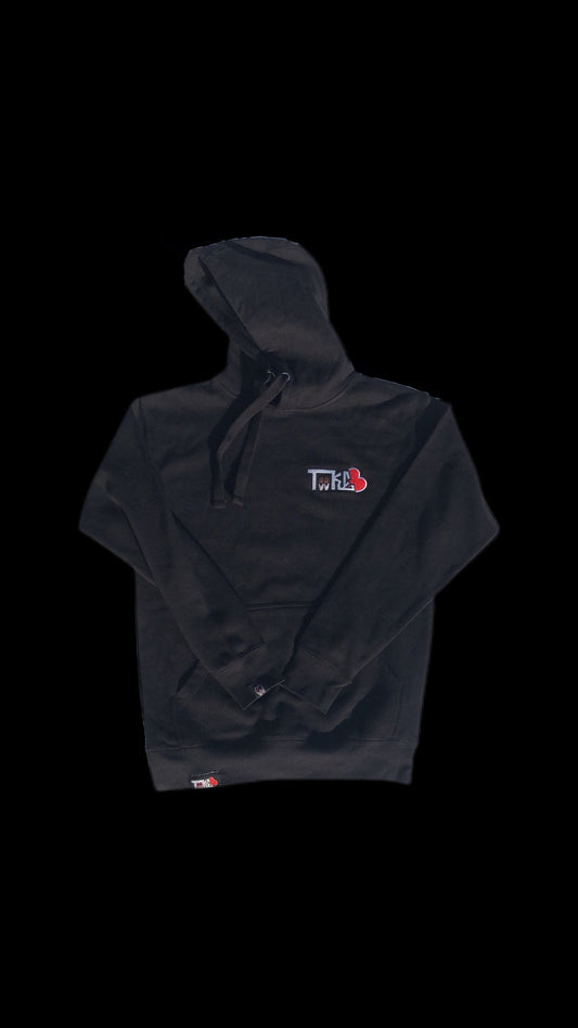 TOOKE Black Hoodie red heart