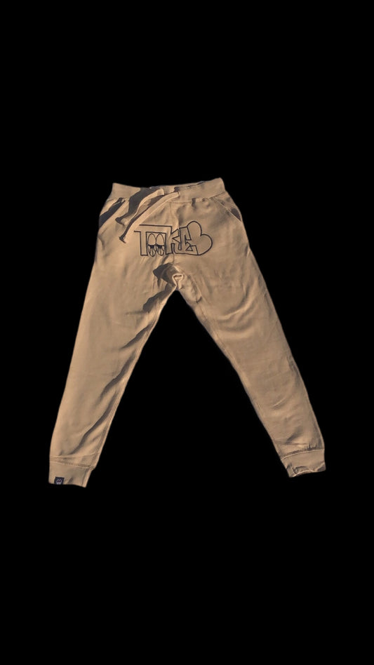 TOOKE Khaki Big Logo Joggers (Blac thread)